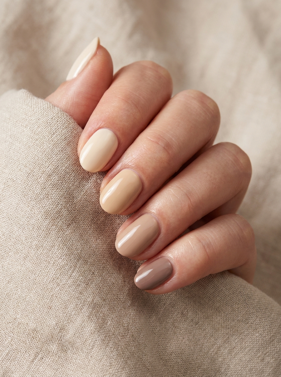 Beige Gradient Nails als Beige Nägel Ideen Inspiration 2026